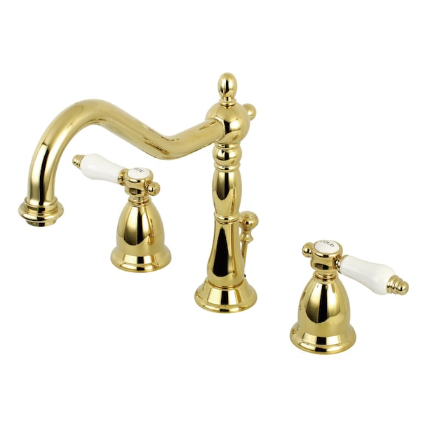 8" Widespread Bathroom Faucet, Polished Brass